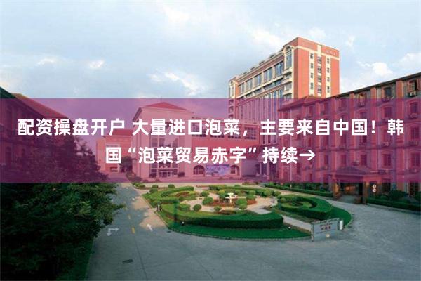 配资操盘开户 大量进口泡菜，主要来自中国！韩国“泡菜贸易赤字”持续→